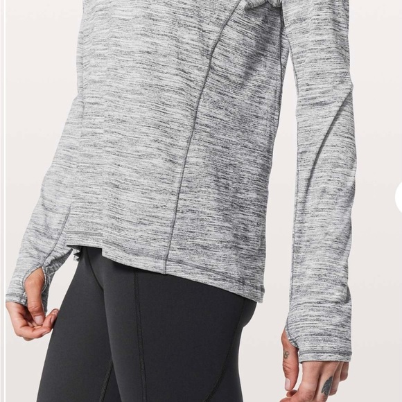 Lululemon Sweat Embrace Long Sleeve - Space Dye Camo Seal Grey Deep Coal - Picture 5 of 12